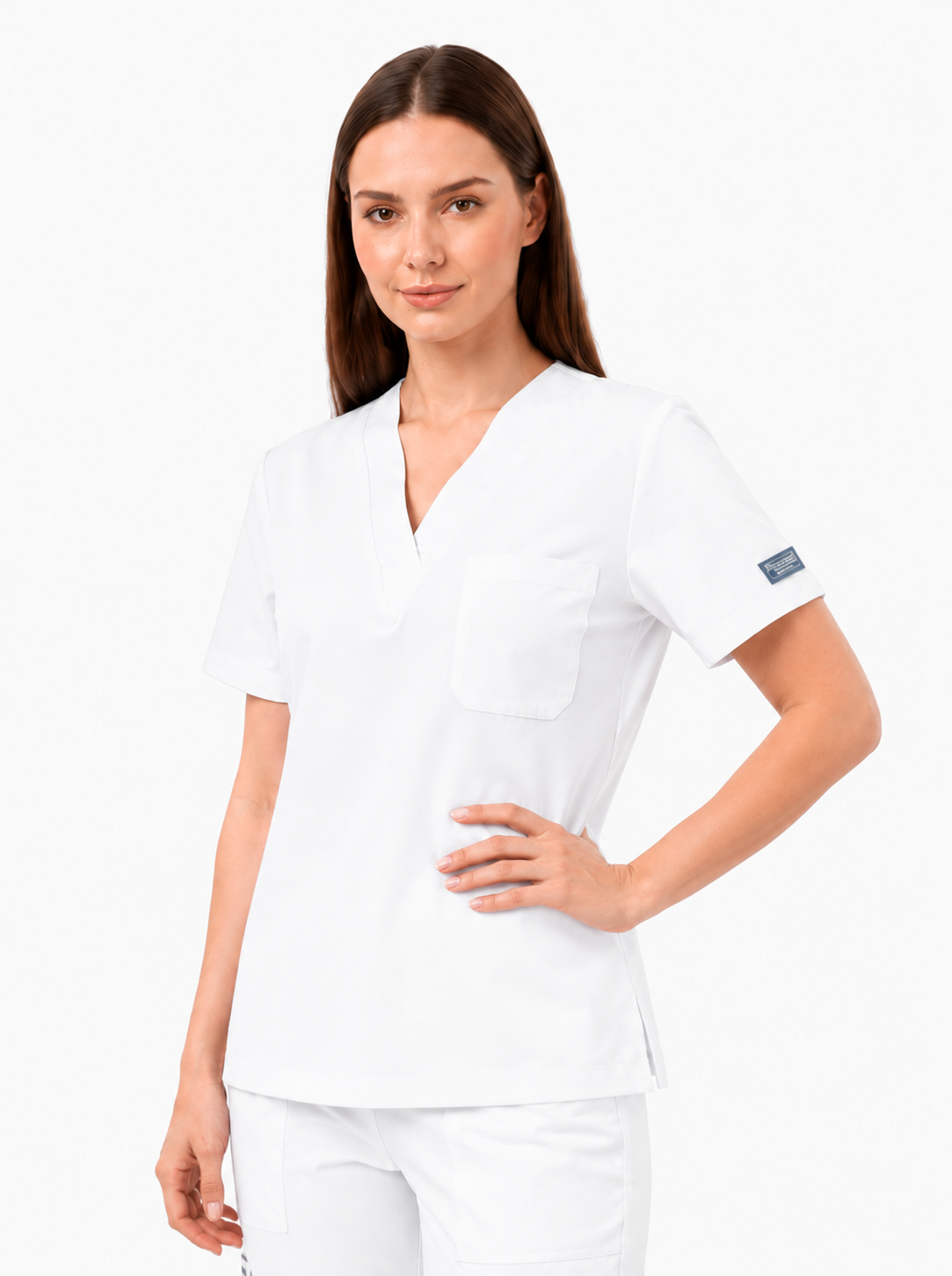 Blusa Antifluido Spandex Cuello V