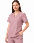 Blusa Antifluido Spandex Cuello V