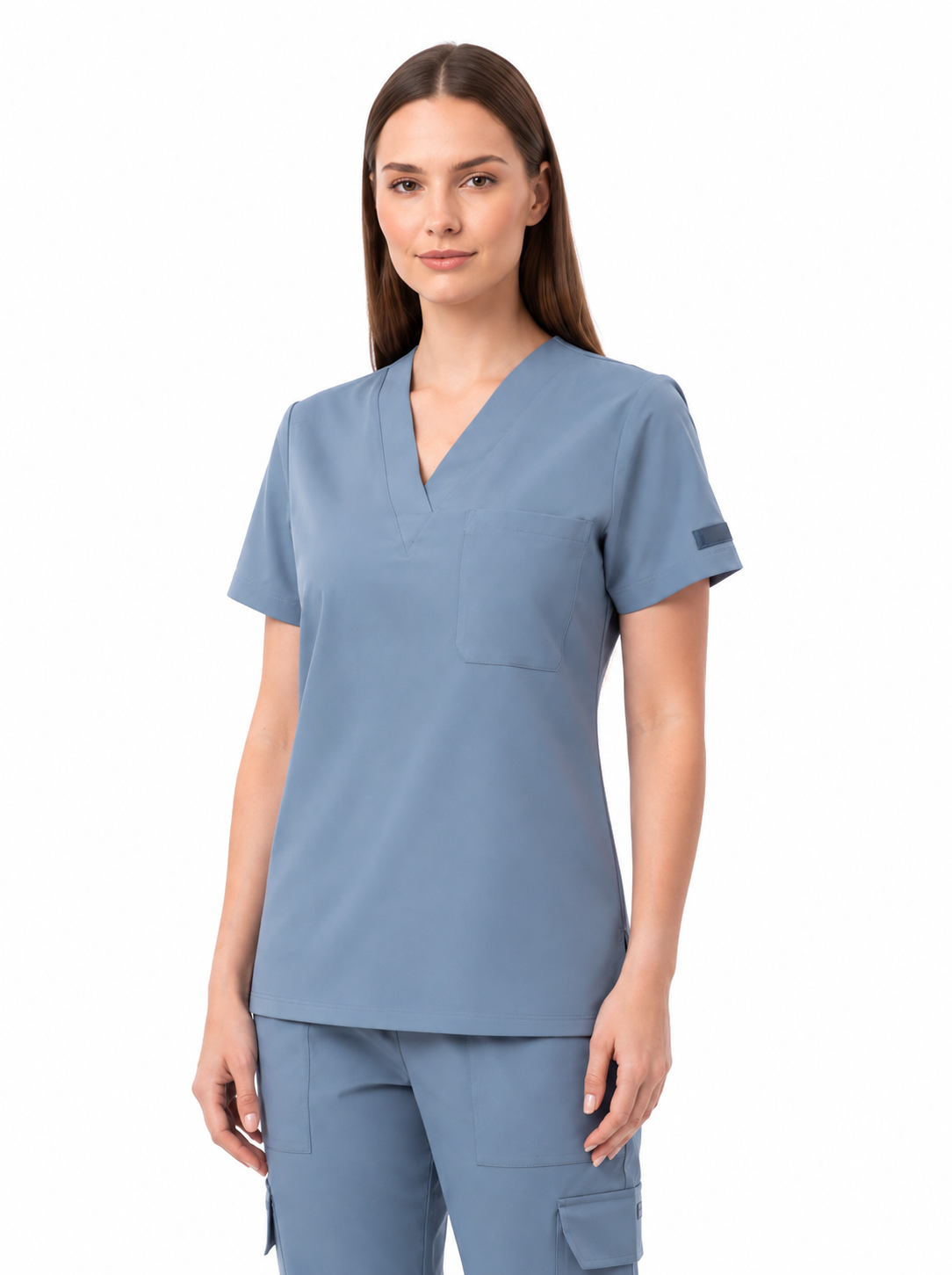Blusa Antifluido Spandex Cuello V