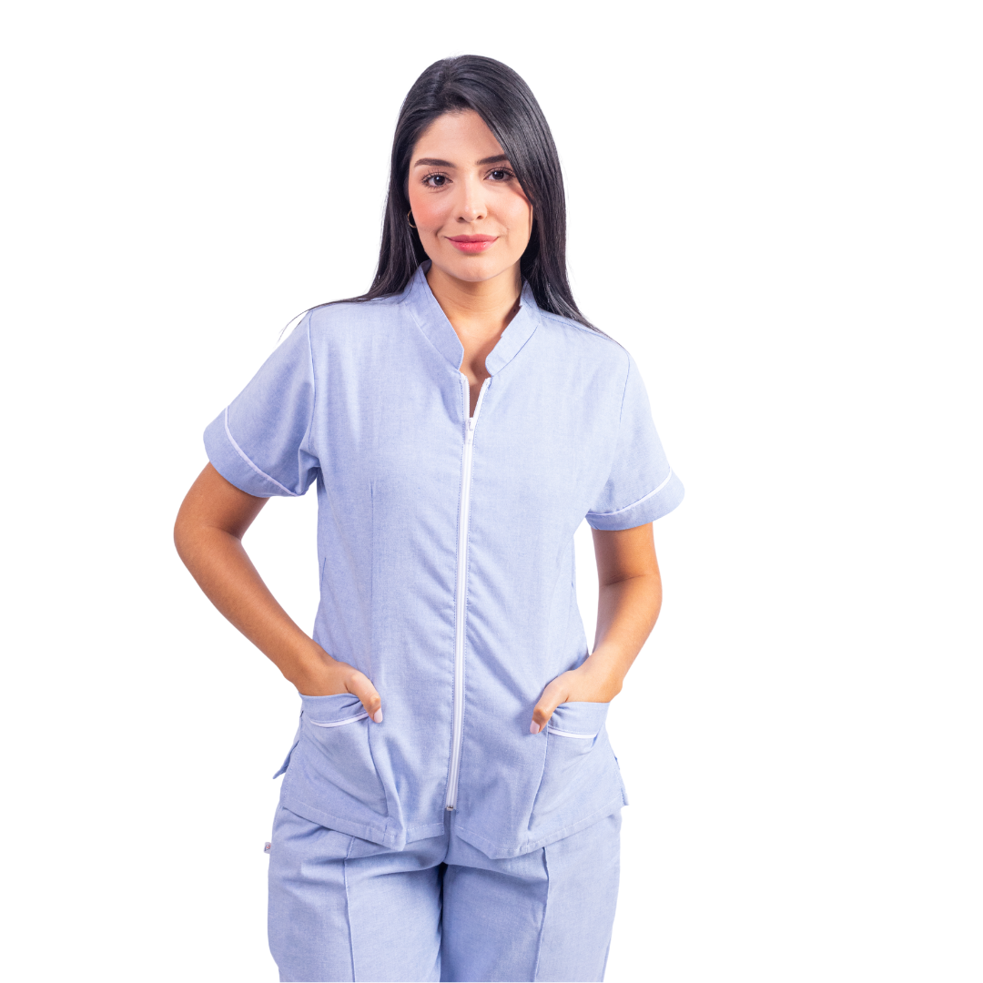 Blusa Cierre Oxford