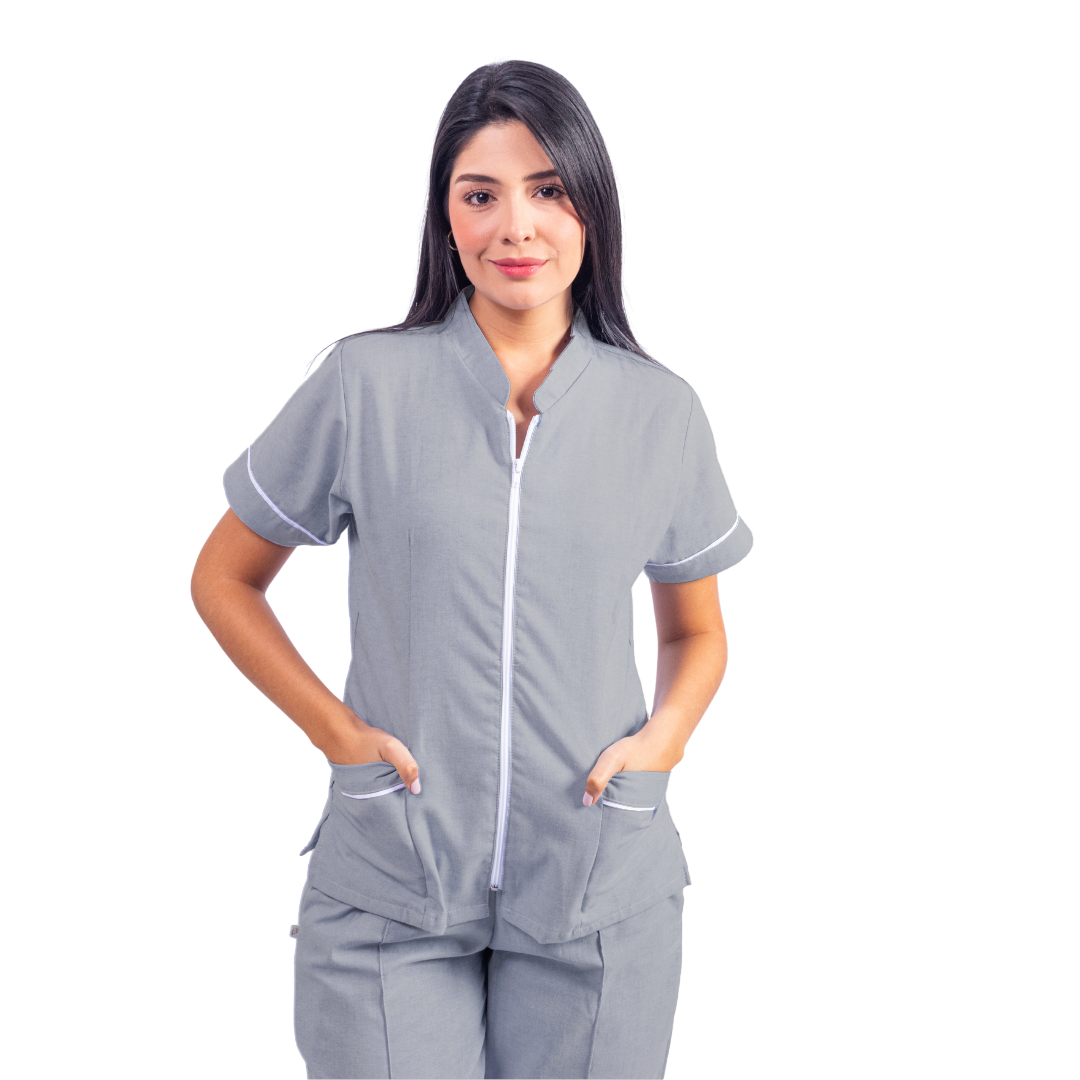 Blusa Cierre Oxford