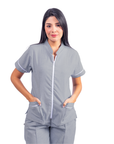 Blusa Cierre Oxford